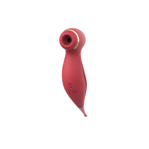 Oiseau du Paradis - Vibromasseur 2 en 1 avec vibration clitoridienne par membrane et embout stimulateur rouge 